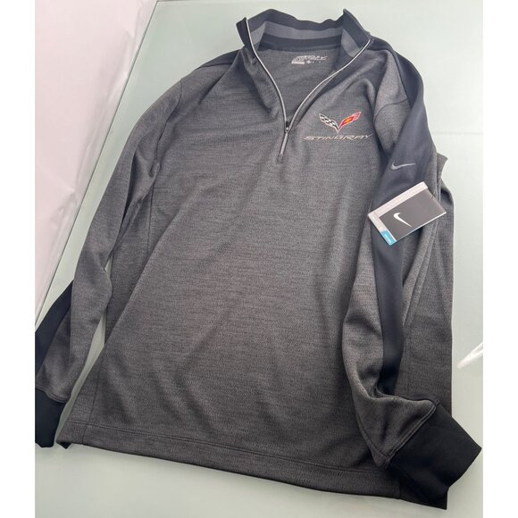 Corvette Stingray Nike Golf Pullover Sweatshirt Men Medium M 1/4 Zip Dri-Fit New - Picture 1 of 6